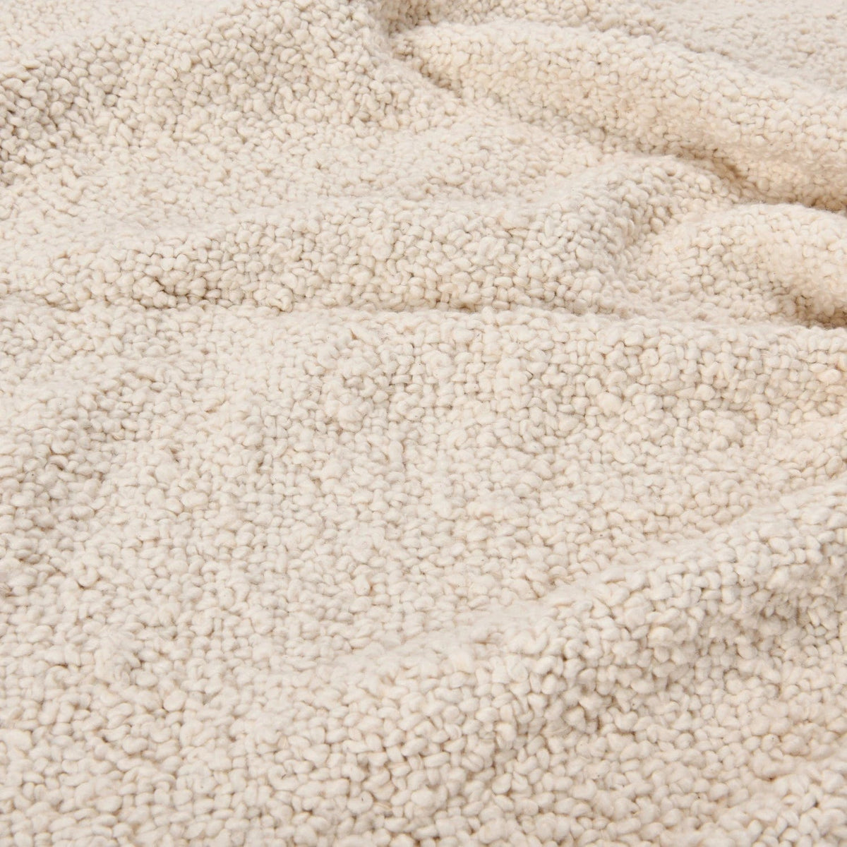 Creative Co-op Creative Co-Op Cotton Blend Bouclé Fringe Throw Blanket, Cream 60x50 - Little Miss Muffin Children & Home