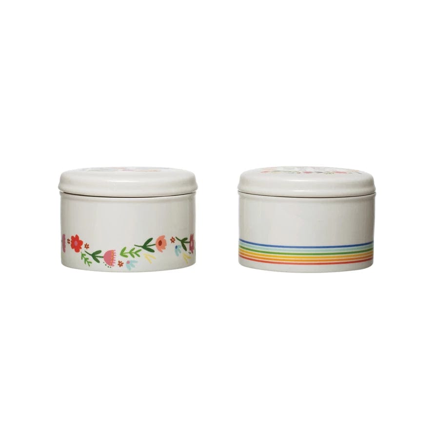 Creative Co-Op Creative Co-op Stoneware Canister with Lid - Little Miss Muffin Children & Home