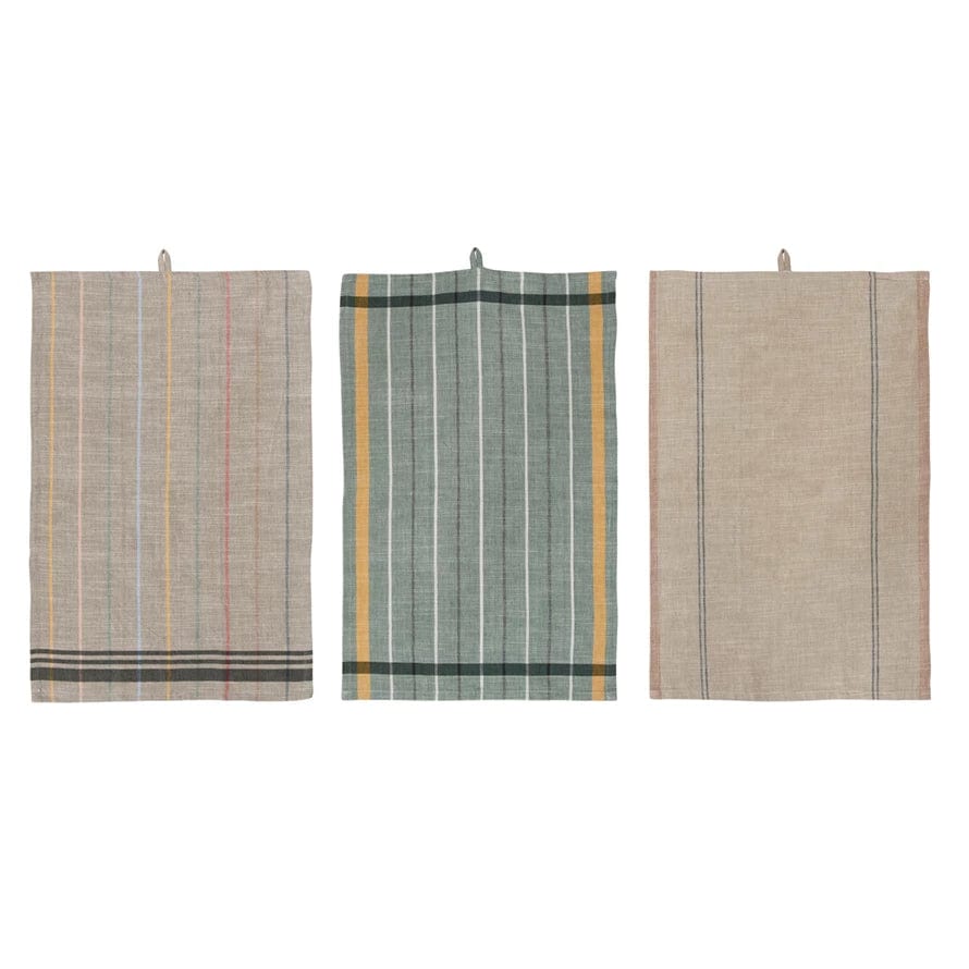 Creative Co-op Woven Cotton Tea Towel with Stripes