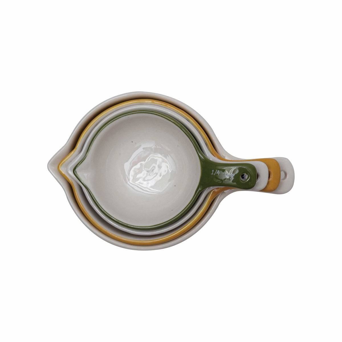 Creative Co-Op Creative Co-op Hand-painted Stoneware Measuring Cups - Little Miss Muffin Children & Home