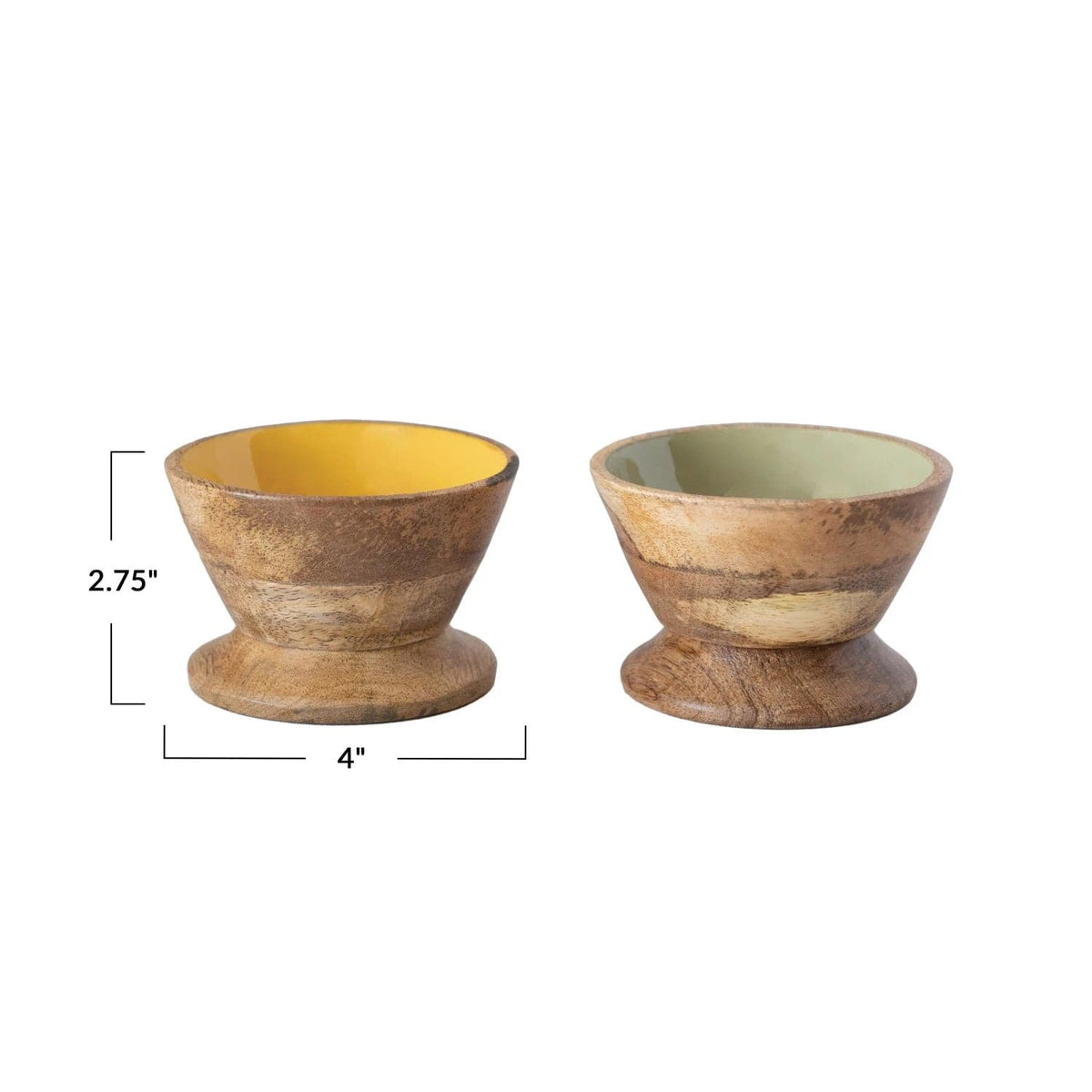 Creative Co-Op Creative Co-op Enameled Mango Wood Footed Bowl - Little Miss Muffin Children & Home