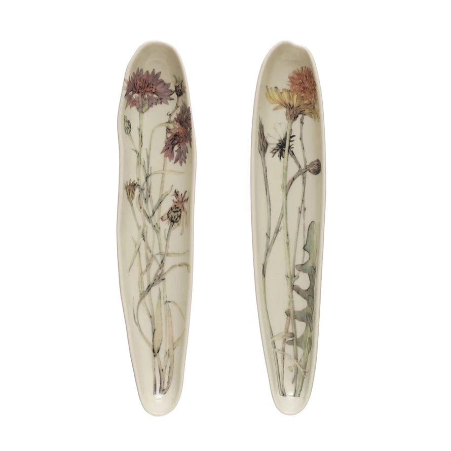 Creative Co-Op Creative Co-op 13" Stoneware Floral Platter - Little Miss Muffin Children & Home