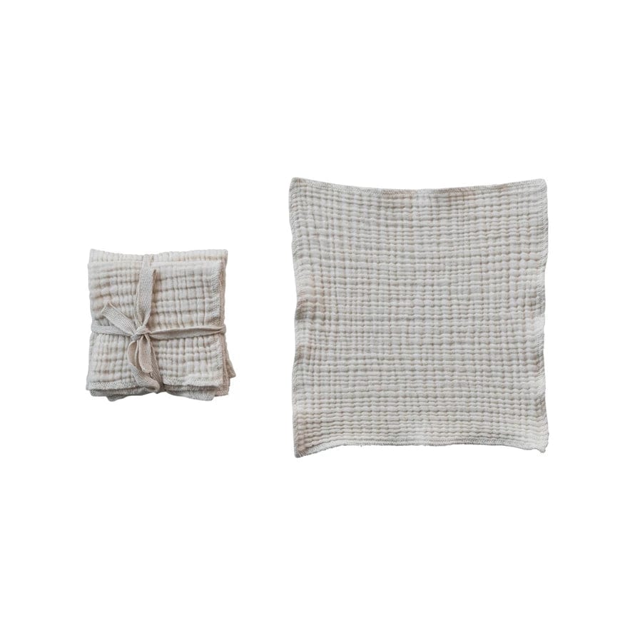 Creative Co-Op Creative Co-op 10" Square Cotton Double Cloth Set of 4 Dish Cloths - Little Miss Muffin Children & Home