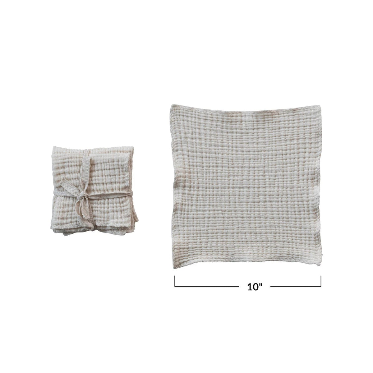 Creative Co-Op Creative Co-op 10" Square Cotton Double Cloth Set of 4 Dish Cloths - Little Miss Muffin Children & Home