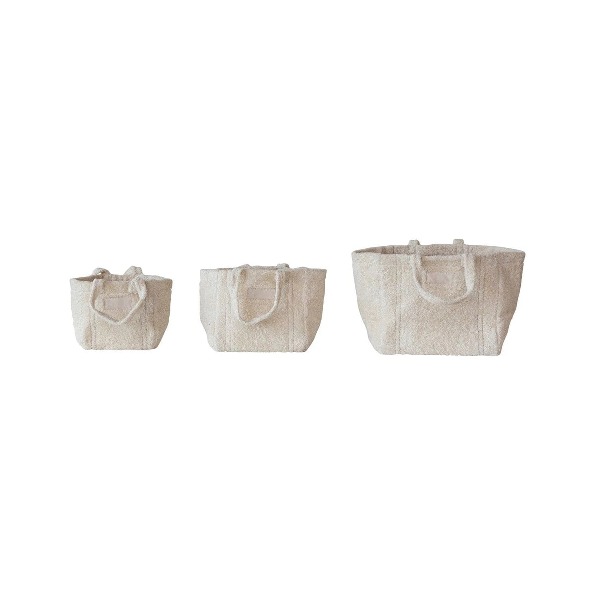 Creative Co-Op Creative Co-op Cotton Terry Tote Bags with Handles - Little Miss Muffin Children & Home