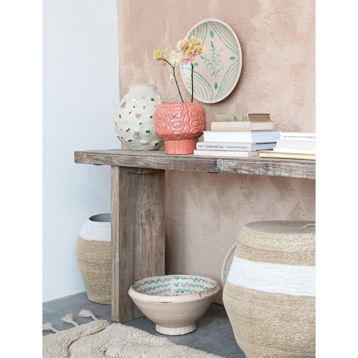 Creative Co-Op Creative Co-op Decorative Hand-Painted Terra-cotta Bowl - Little Miss Muffin Children & Home