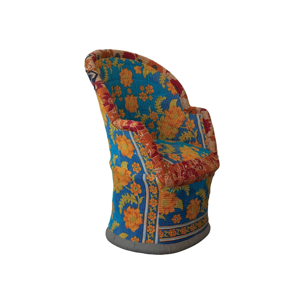 Creative Co-op Creative Co-op Handmade Vintage Cotton Kantha Upholstered Cane Chair (Each Pattern Will Vary) - Little Miss Muffin Children & Home