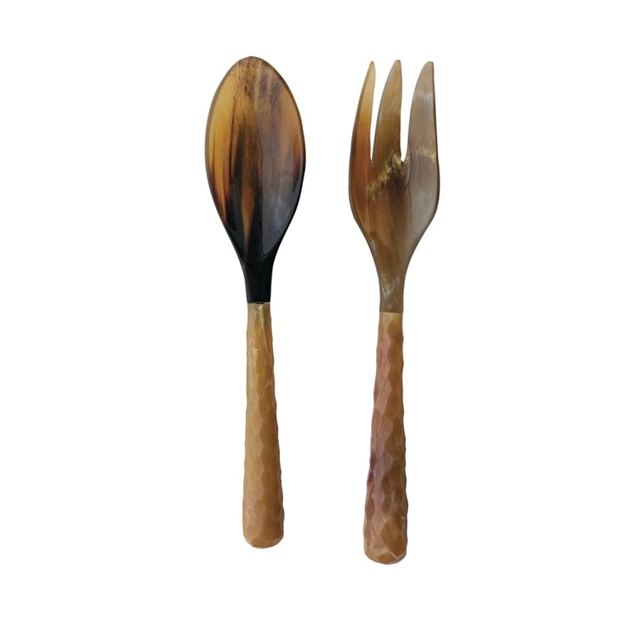 Creative Co-op Creative Co-op 2pc Set of Natural Horn Salad Servers (Each One Will Vary) - Little Miss Muffin Children & Home