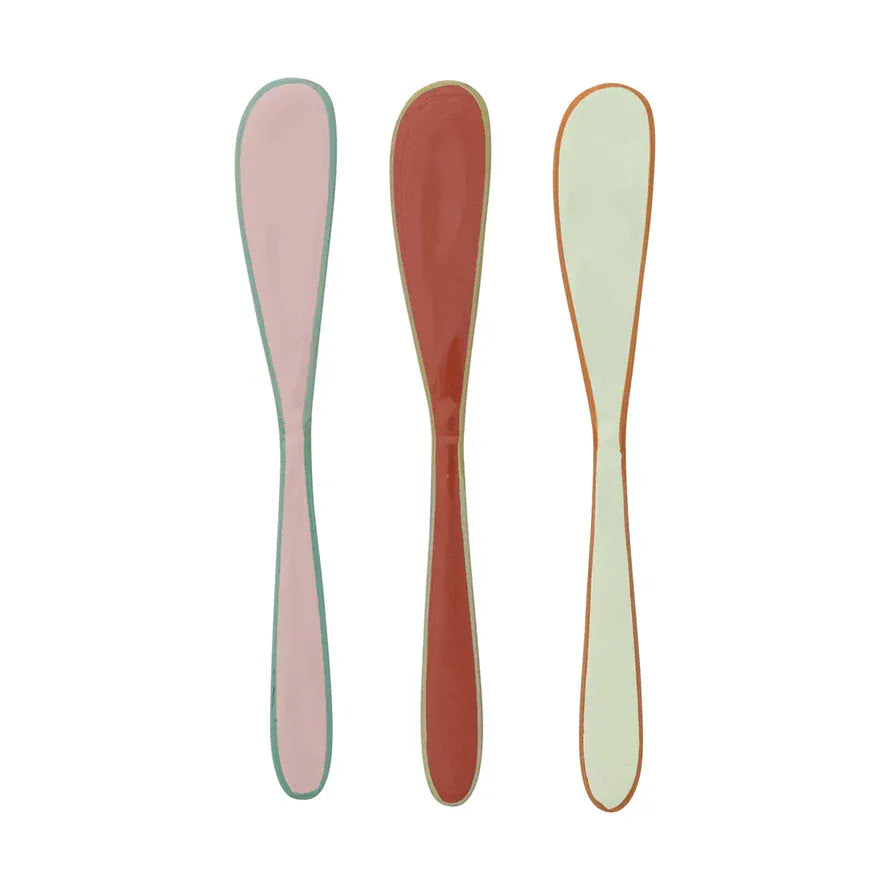 Enameled Stainless Steel Canape Knife with Colored Edge