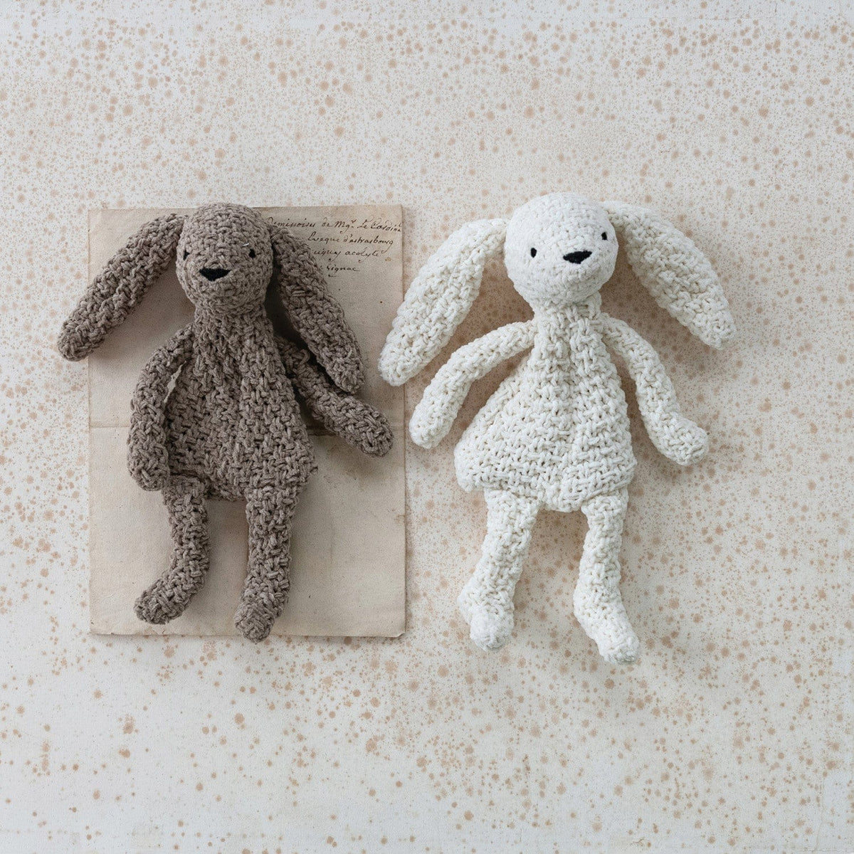 Creative Co-op Knit Fabric Chenille Bunny, 2 Availble Colors - Little Miss Muffin Children & Home