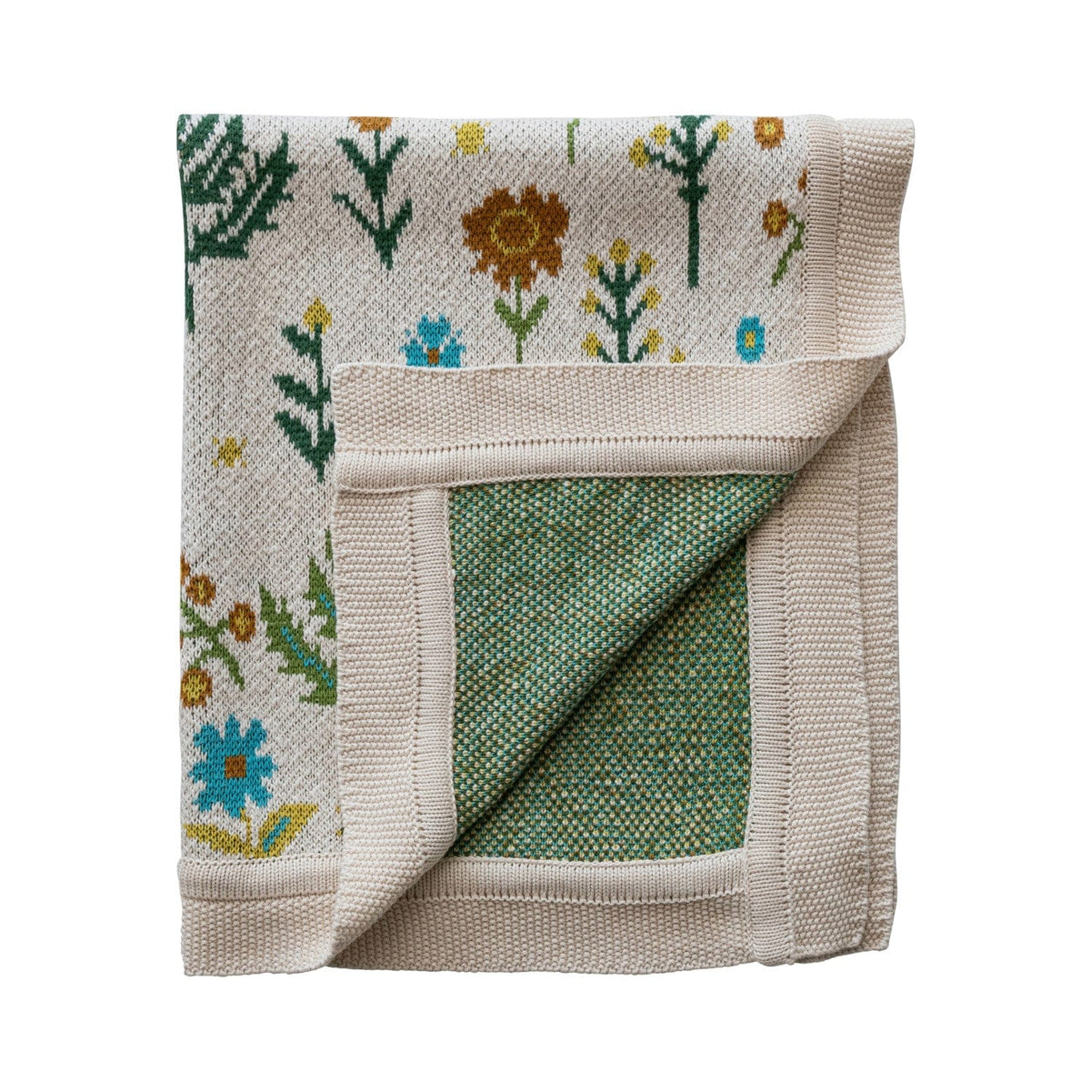Creative Co-op Cotton Knit Baby Blanket with Florals - Little Miss Muffin Children & Home