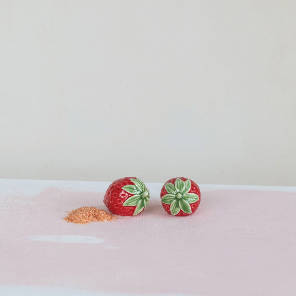 Creative Co-op Hand-Painted Strawberry Shaped Salt & Pepper Shakers - Little Miss Muffin Children & Home