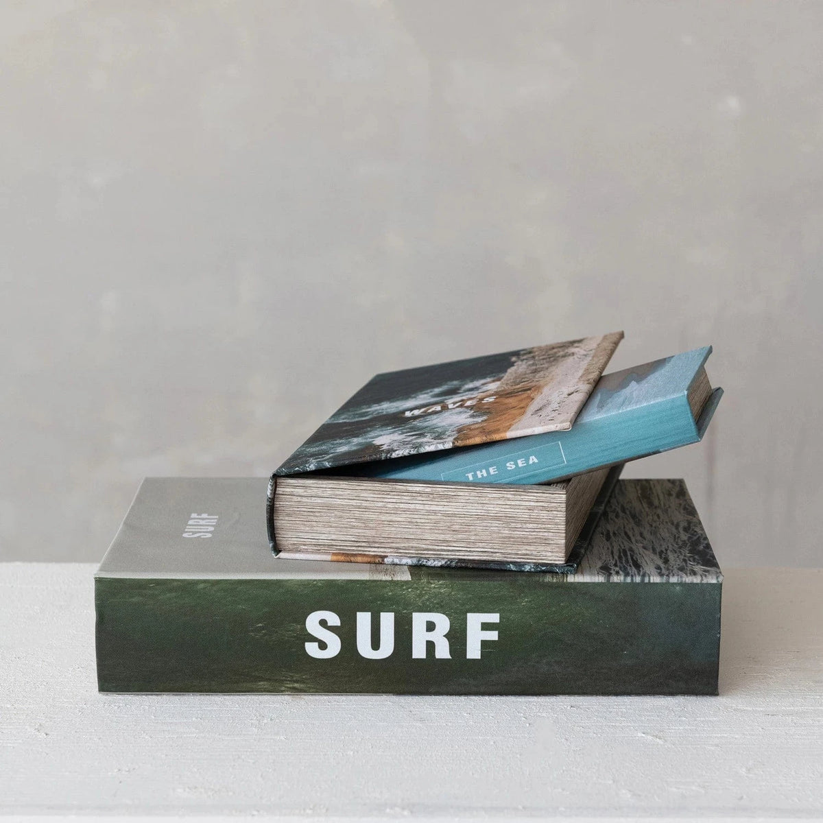 Creative Co-op MDF & Canvas Surf & Sea Book Storage Boxes, Set of 3 - Little Miss Muffin Children & Home