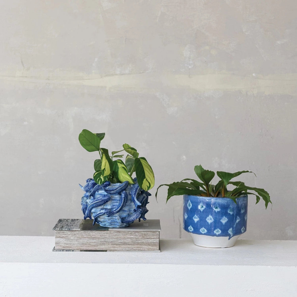 Creative Co-op Handmade Stoneware Planter with 3D Fish - Little Miss Muffin Children & Home