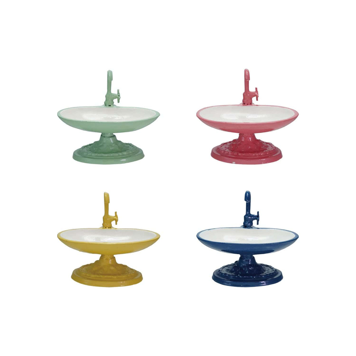 Cast Iron Sink Shaped Sponge/Soap Holder, 4 Available Colors