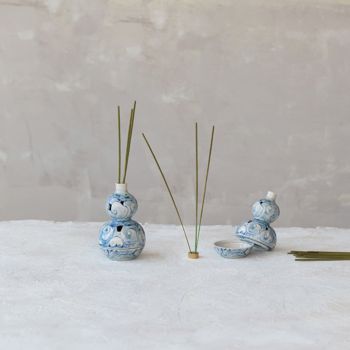 Creative Co-op Embossed Incense Holder with Metal Insert (Each Varies) - Little Miss Muffin Children & Home
