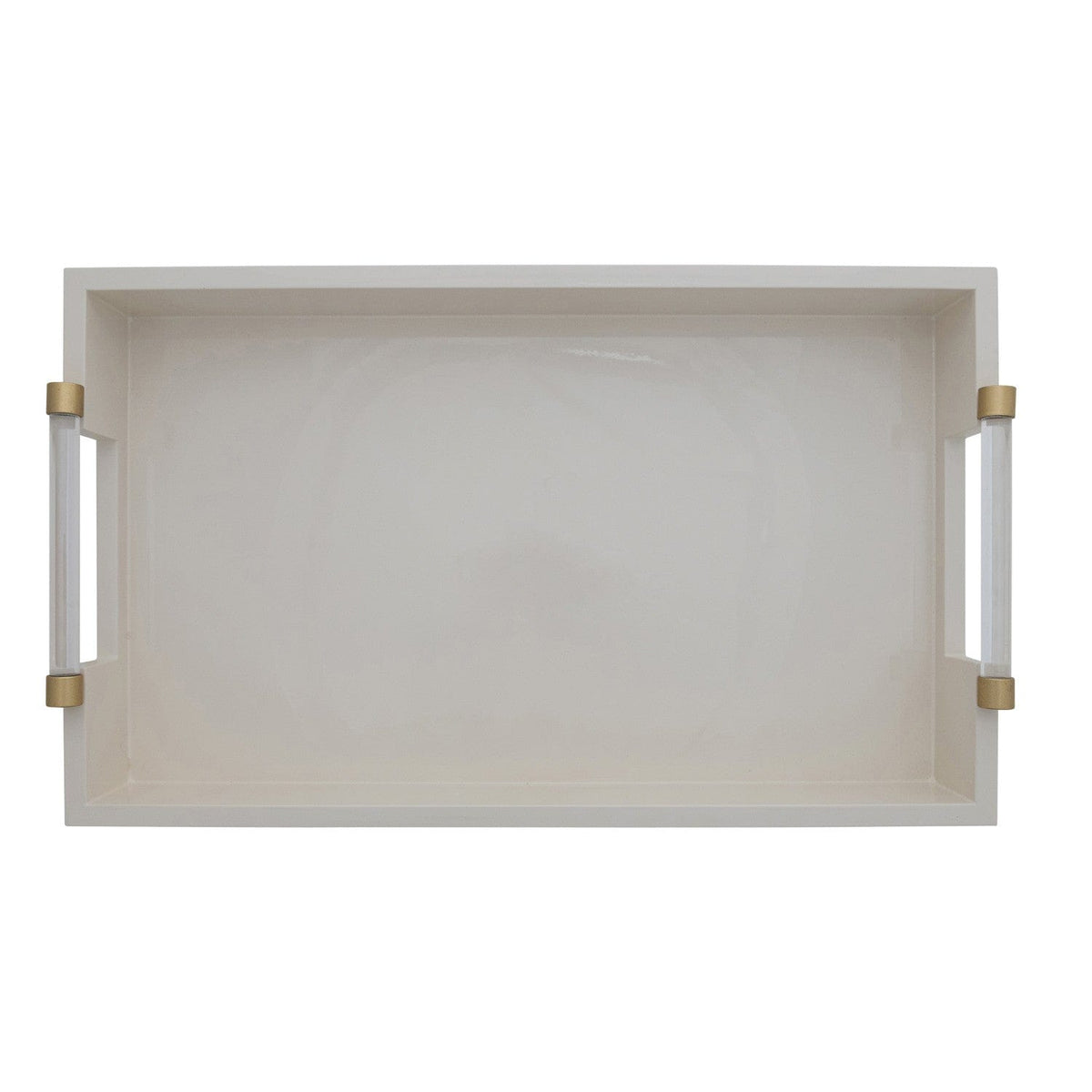 Creative Co-op MDF Lacquered Tray with Acrylic & Metal Handles - Little Miss Muffin Children & Home