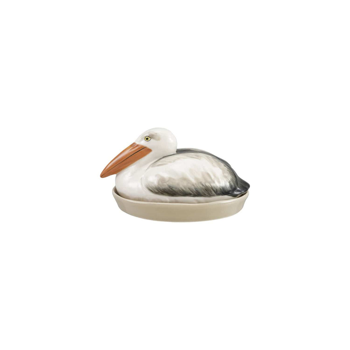 Creative Co-op Hand-Painted Stoneware Pelican Shaped Butter Dish - Little Miss Muffin Children & Home