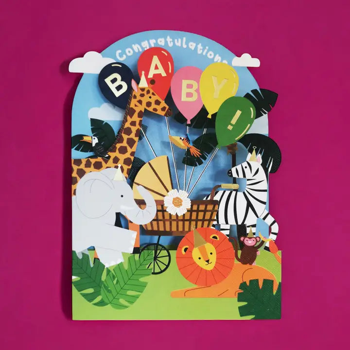 New Baby Diecut Animals Greeting Card Alljoy Design