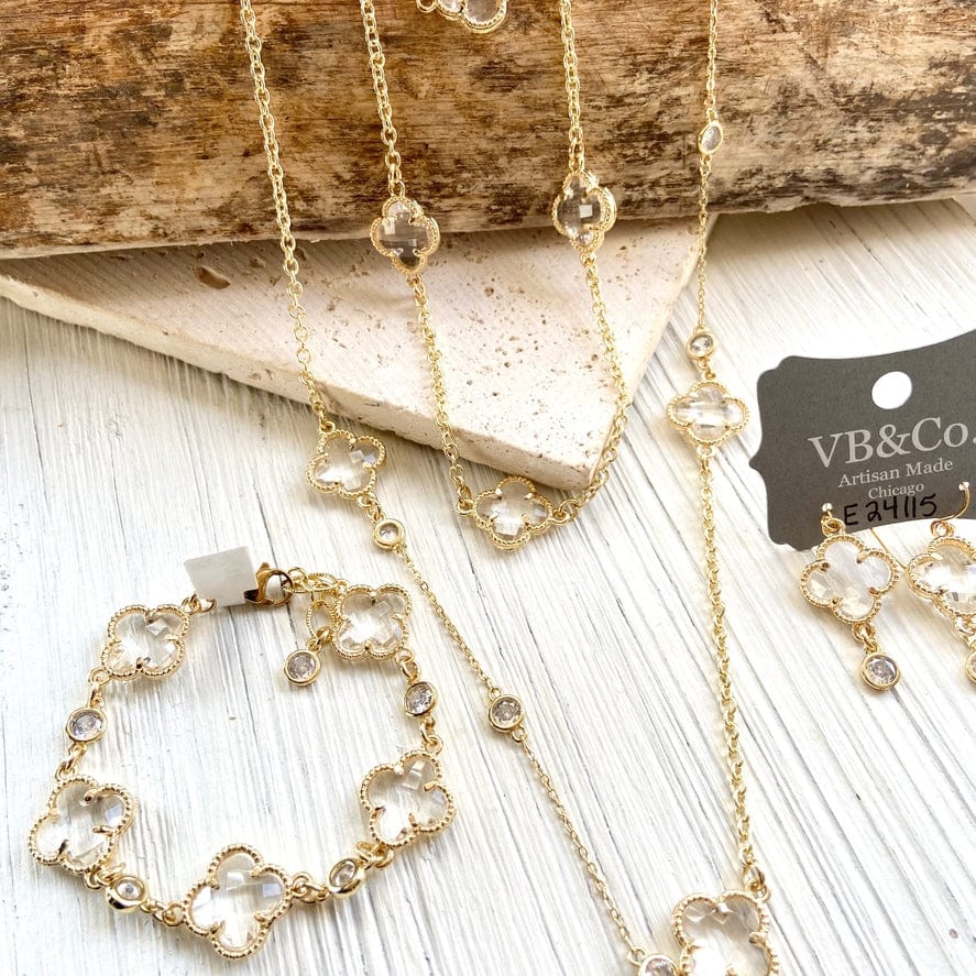 VB&CO Designs Handmade Jewelry VB&CO Quatrefoil Clover Long Layering Necklace Designer Style - Little Miss Muffin Children & Home