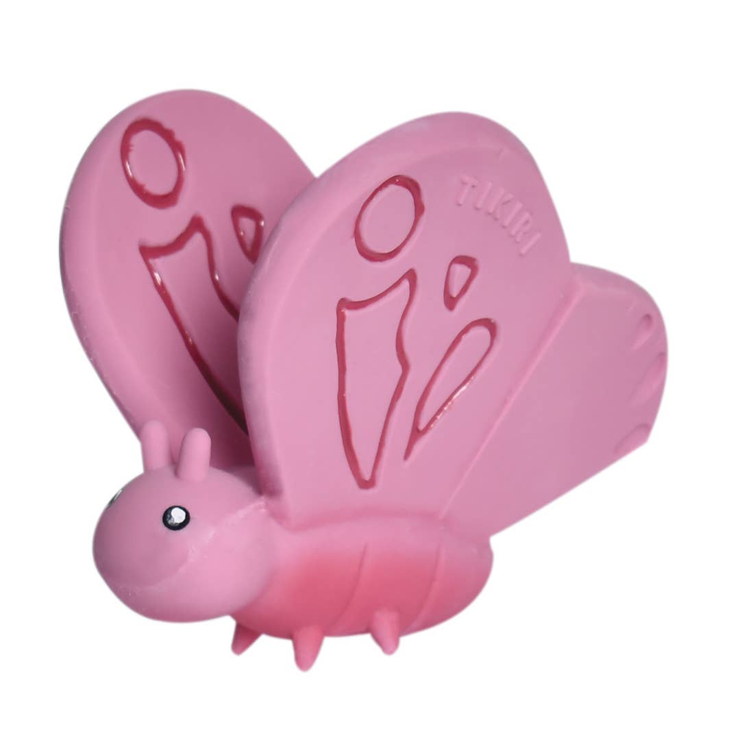 Butterfly Natural Organic Rubber Teether, Rattle & Bath Toy