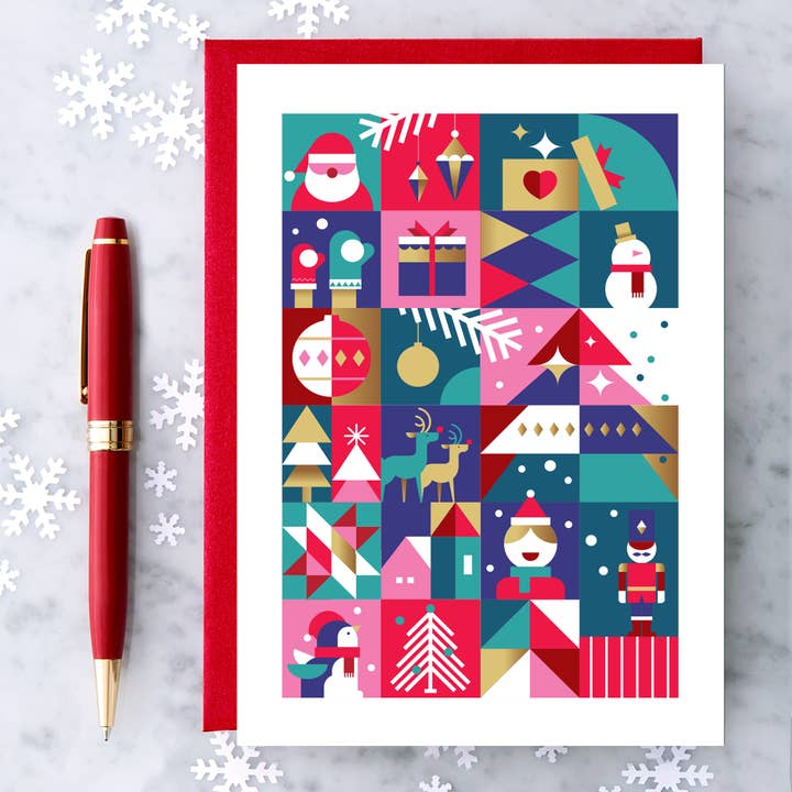 Design with Heart Christmas Celebration Holiday Greeting Card - Little Miss Muffin Children & Home