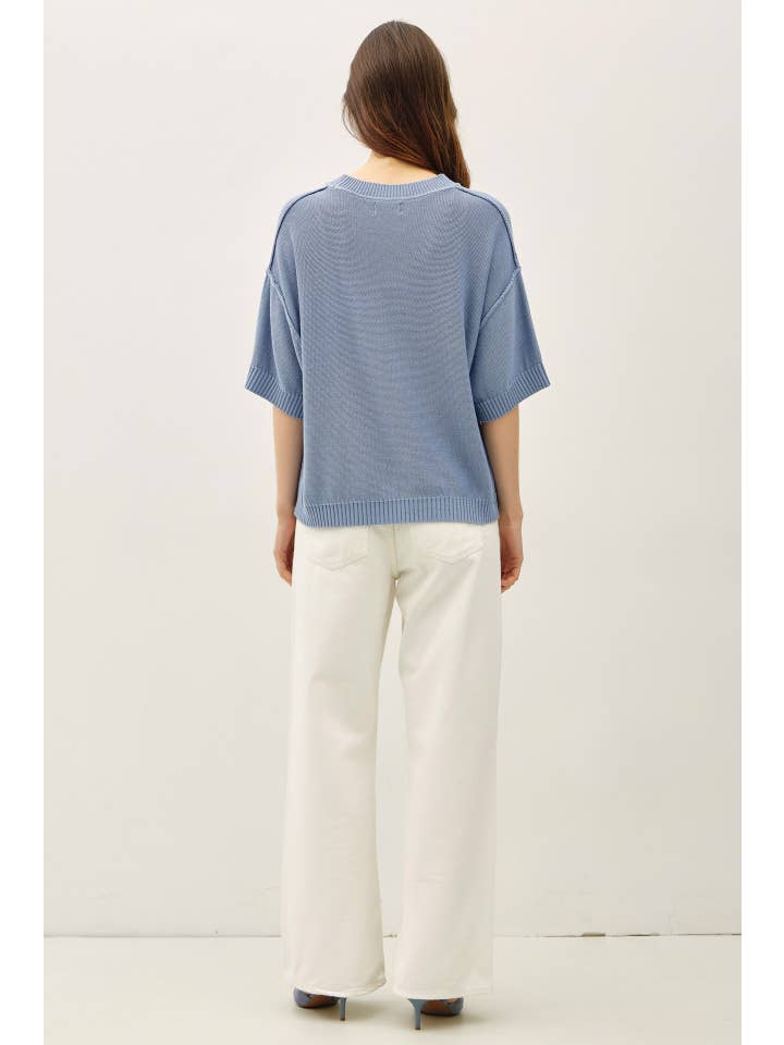 Be Cool Oversize Cut Sweater Top with Raw Edge - Little Miss Muffin Children & Home