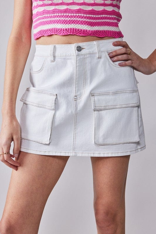 Fashion Week Fashion Week Denim Flap Pocket Cargo Mini Skirt - Little Miss Muffin Children & Home
