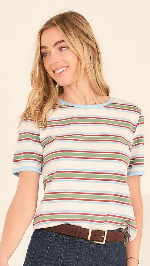 Ellison Striped Crew Neck Tee - Little Miss Muffin Children & Home