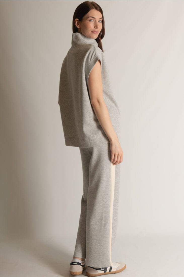 Before You Collection Before You Collection Butter Wide Leg Side Stripe Pants in Heather Grey - Little Miss Muffin Children & Home