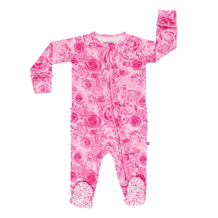 Sweet Bamboo This Must Be Love Ruffle Footie - Little Miss Muffin Children & Home