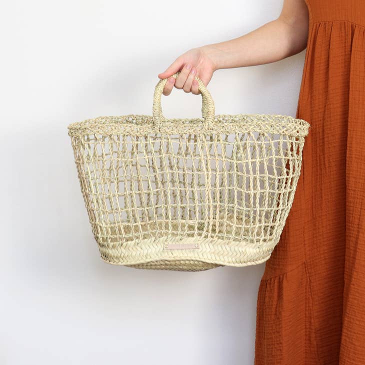 Socco Designs Wholesale Socco Designs Faro French Basket Beach Tote - Little Miss Muffin Children & Home