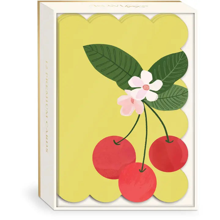 Set of 12 Cherries Notecards