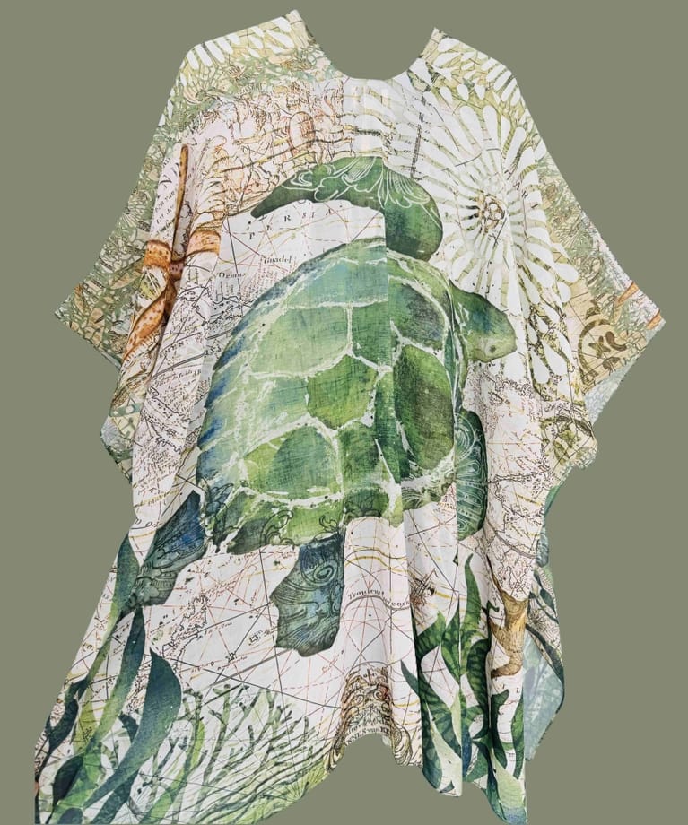 JC Sunny Fashion Green-Multi Sea Turtle Kimono - Little Miss Muffin Children & Home