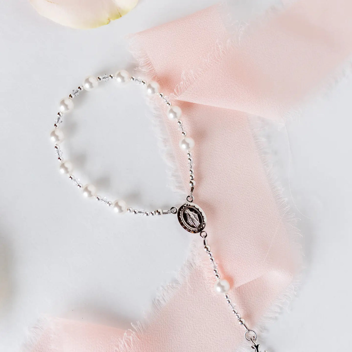 Cherished Moments Sterling Silver White Baby Rosary - Little Miss Muffin Children & Home