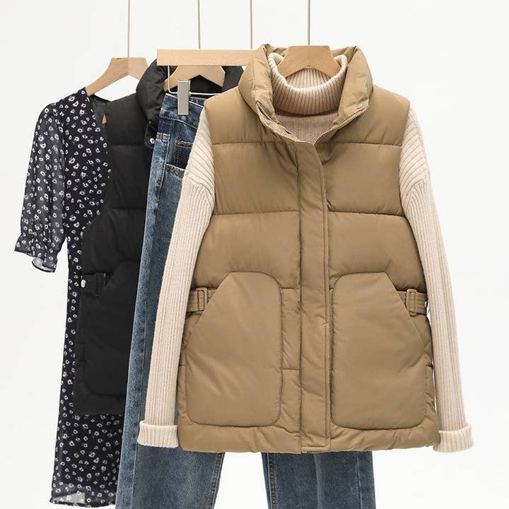 coffee puffer vest