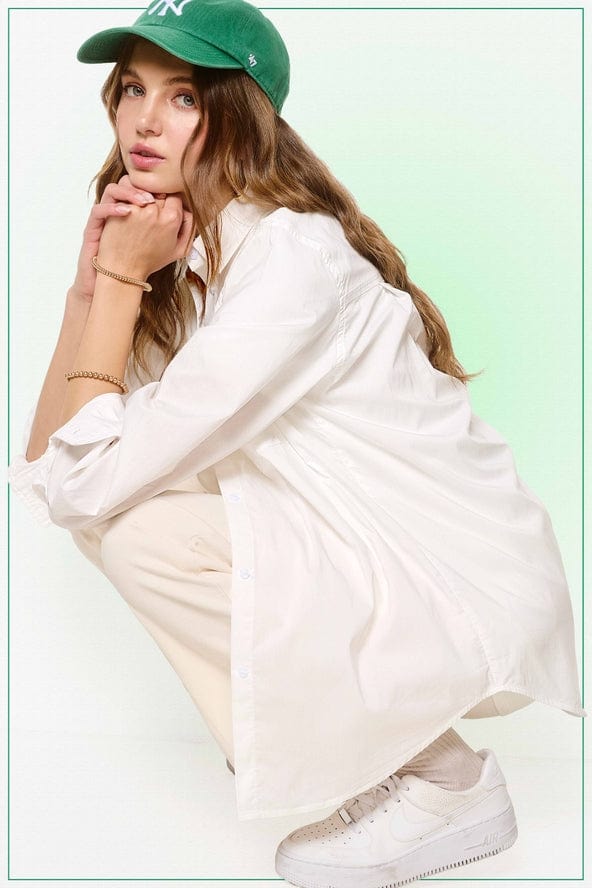 La Miel La Miel Button Down Poplin Shirt in Cotton - Little Miss Muffin Children & Home