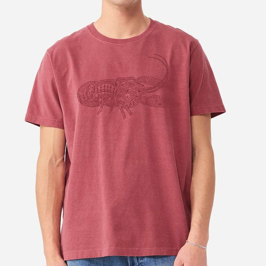 Whereable Art Washed Red Crawfish Gulf Coast Graphic Tee - Little Miss Muffin Children & Home