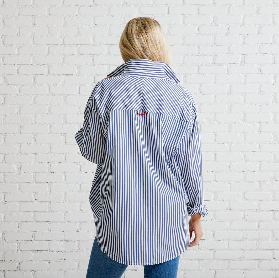 Caryn Lawn Caryn Lawn Lawn Shirt Navy - Little Miss Muffin Children & Home