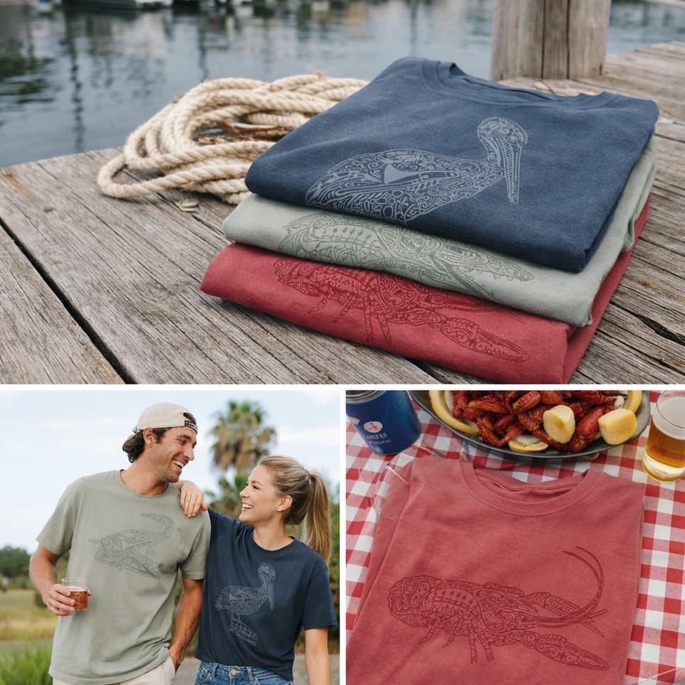 Whereable Art Washed Navy Pelican Gulf Coast Graphic Tee - Little Miss Muffin Children & Home