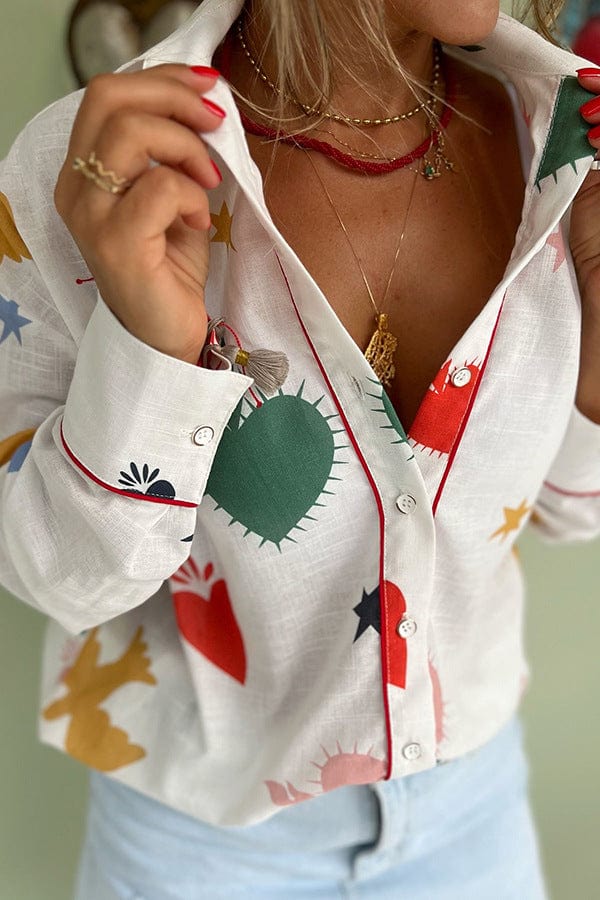Rosa Clothing Rosa Clothing Print Button Down Blouse - Little Miss Muffin Children & Home