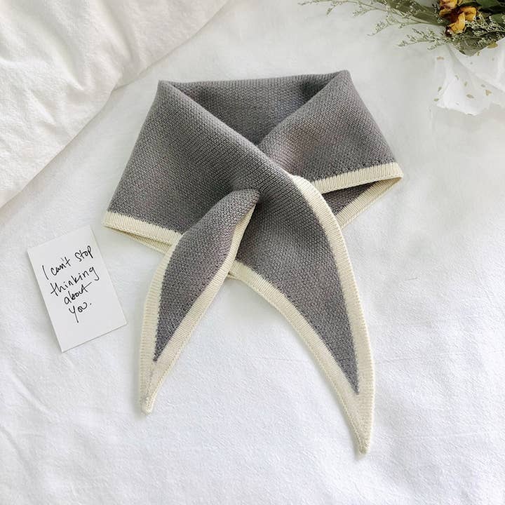 Accity Grey Knit Triangle Scarf Neck Wrap - Little Miss Muffin Children & Home