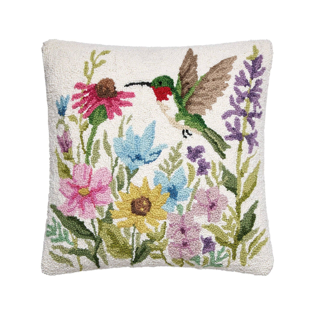 Peking Handicraft Hummingbird Wildflower Hook Pillow - Little Miss Muffin Children & Home