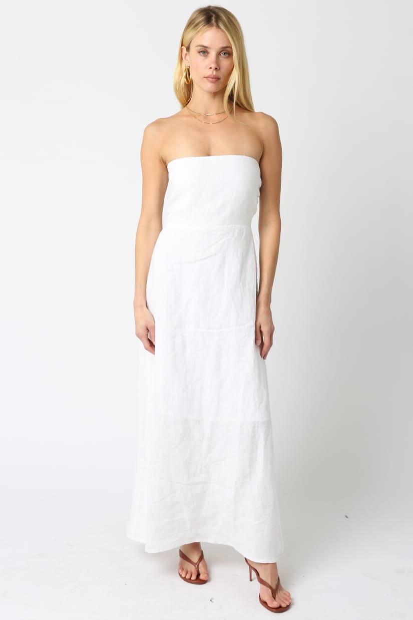 Irise Linen Maxi Dress in White