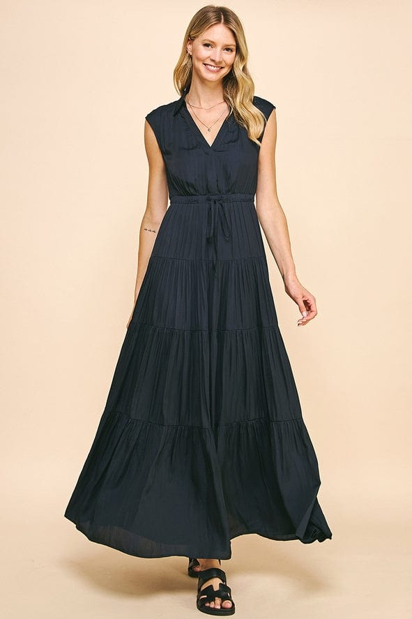 Pinch Pinch Sleeveless Tiered Maxi Dress in Ink - Little Miss Muffin Children & Home