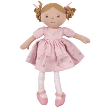 Amelia Light Brown Hair Doll in Pink Linen Dress