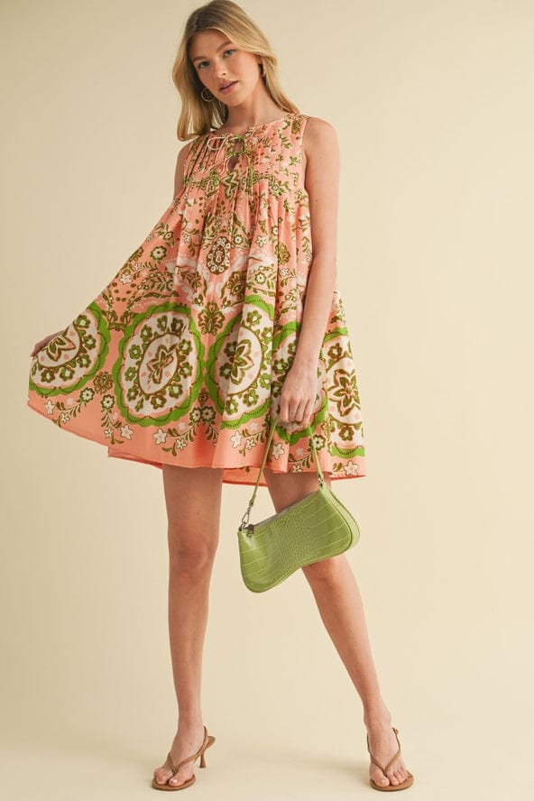 &merci Exclusive Print Mini Dress with Pleating - Little Miss Muffin Children & Home