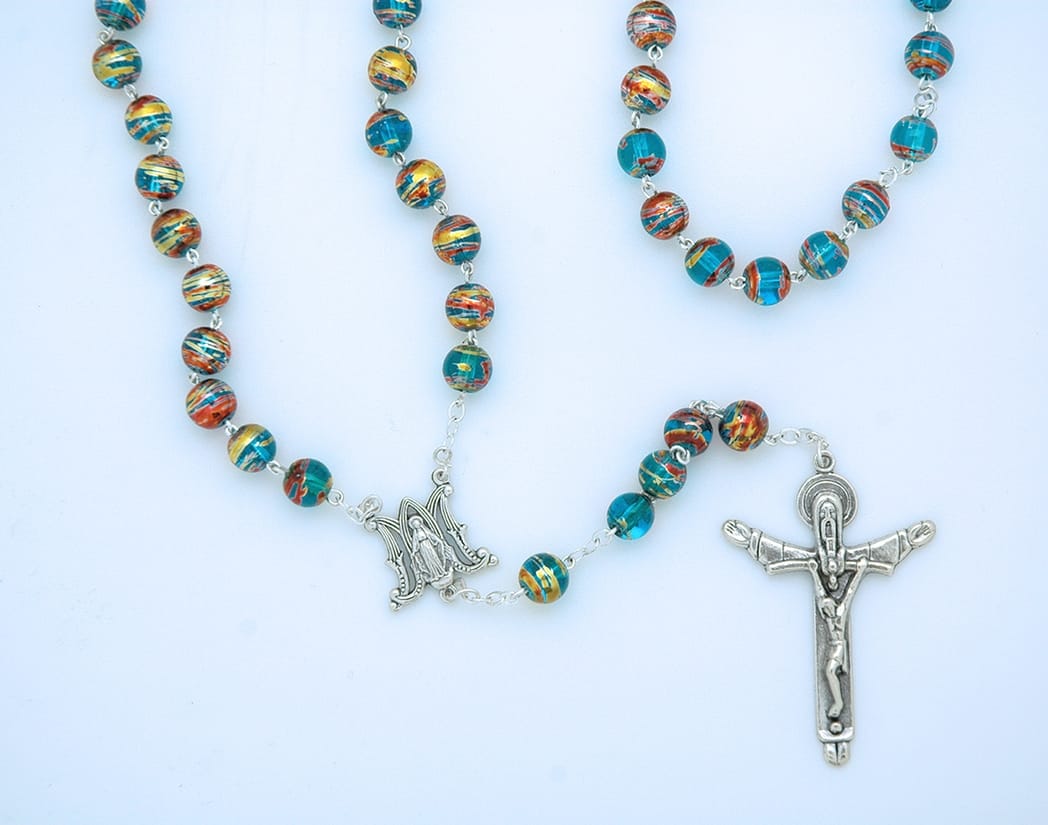 Contreras Designs Fatima Inspired Multi-Colored Glass Rosary - Little Miss Muffin Children & Home