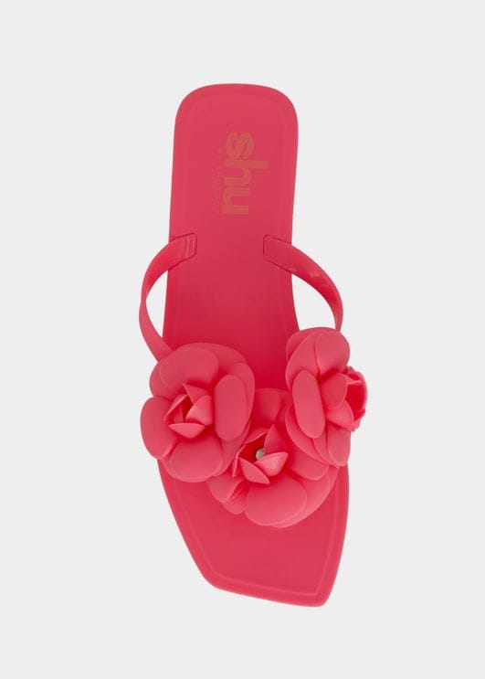 Dahlia Jelly Flower Thong Flat Sandal