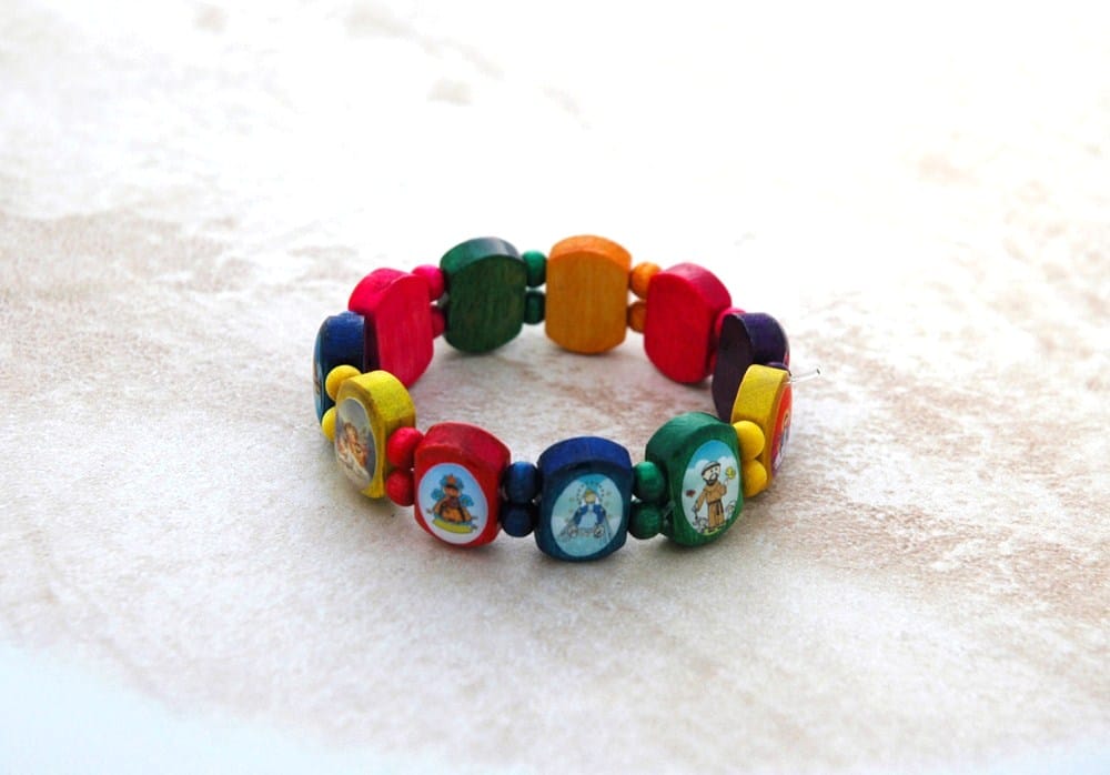 Contreras Designs Brazilian Wood Kids Bracelet with Multi Caricature Beads - Little Miss Muffin Children & Home